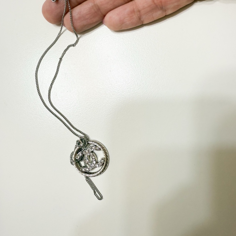 Stamped Upcylced Chanel Zipper Pull Pendent Necklace - Picture 3 of 3